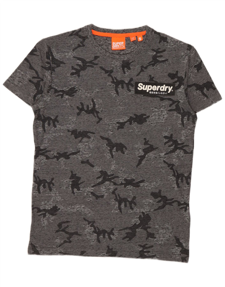 Superdry Ανδρικό T-Shirt Top Μικρό Γκρι Βαμβακερό καμουφλάζ