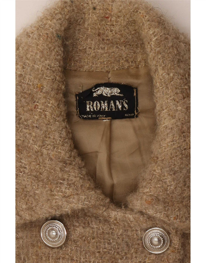 Roman's γυναικείο παλτό μπιζελιού UK 10 Small Beige Flecked Wool
