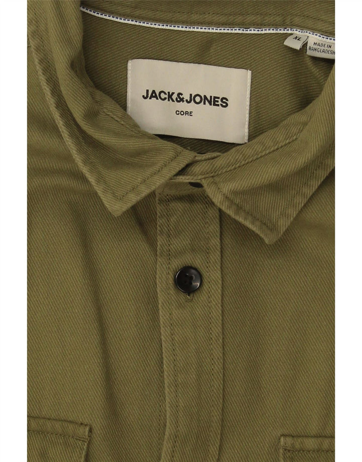 JACK & JONES Mens Flannel Shirt XL Green Cotton Vintage Jack & Jones and Second-Hand Jack & Jones from Messina Hembry 