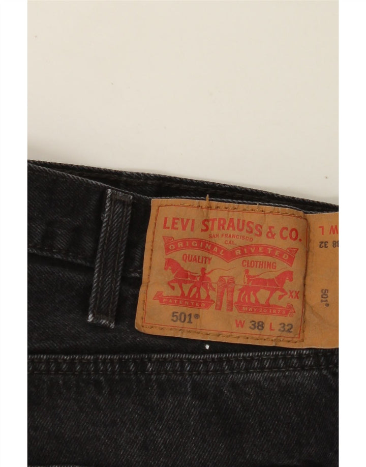 LEVI'S Ανδρικό τζιν 501 ίσιο W38 L32 Μαύρο βαμβακερό