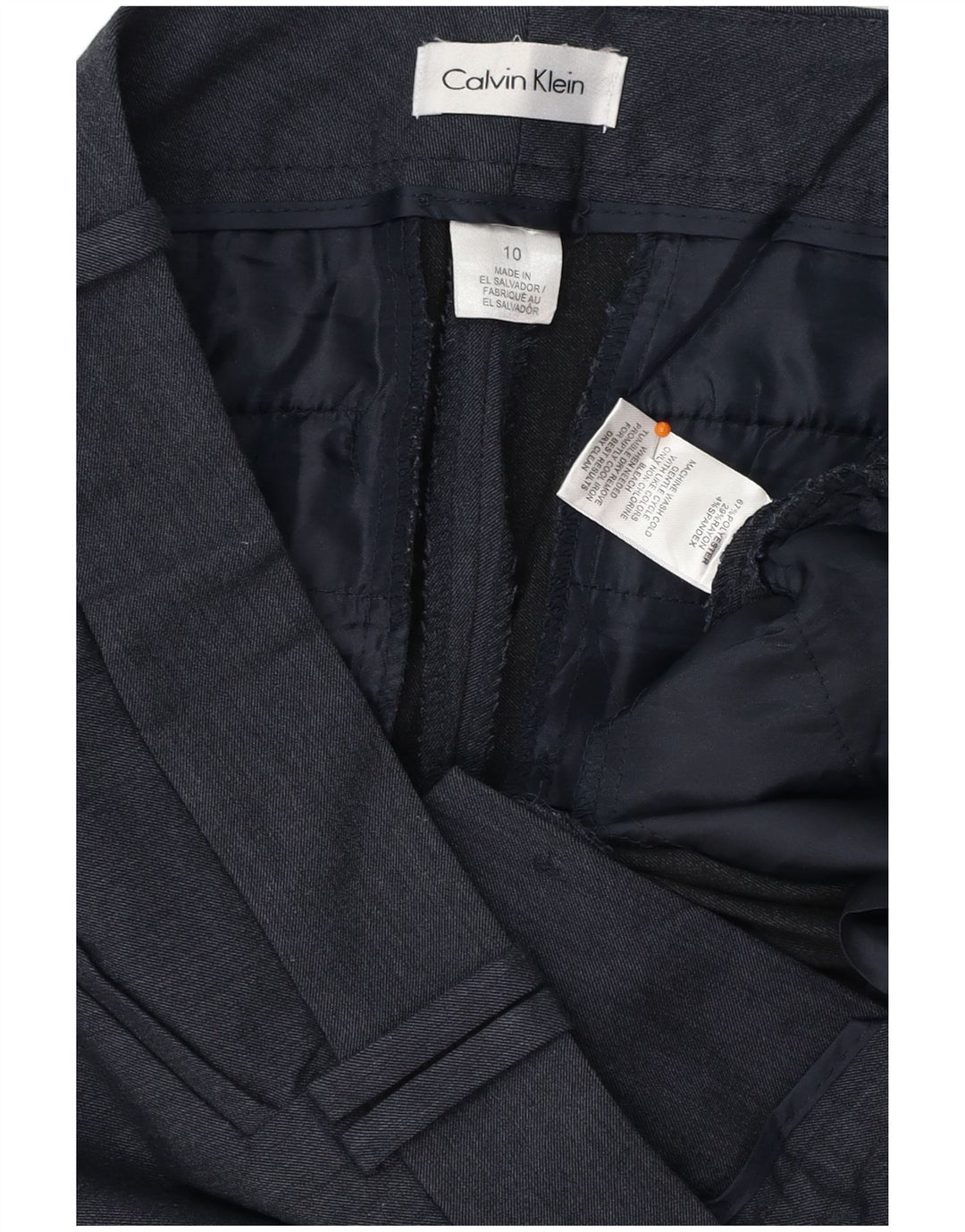 CALVIN KLEIN Γυναικείο Slim Casual Παντελόνι US 10 Large W36 L29 Navy Blue