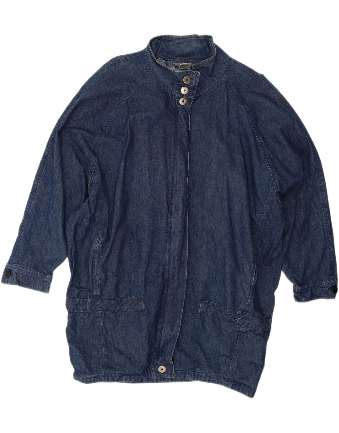 Vintage Γυναικείο Τζιν Παλτό EU 42 Μεγάλο Μπλε Βαμβακερό