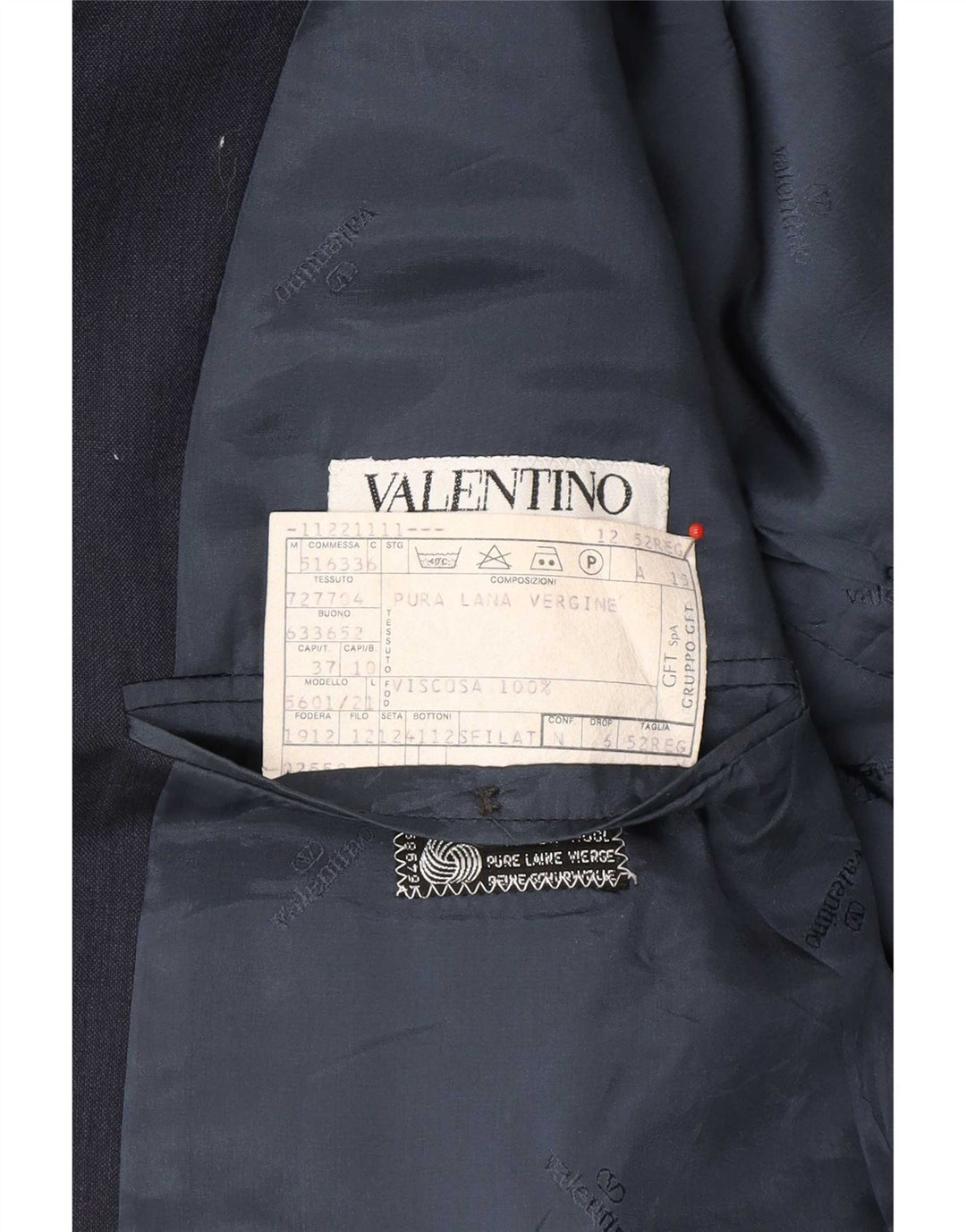 Valentino Ανδρικό σακάκι σακάκι με 2 κουμπιά IT 52 XL Navy Blue New Wool