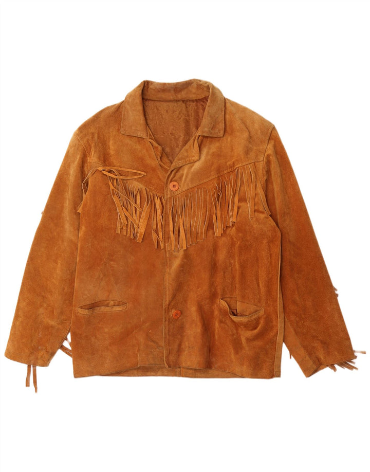 Vintage Ανδρικό Suede Jacket IT 52 XL Brown Cowboy