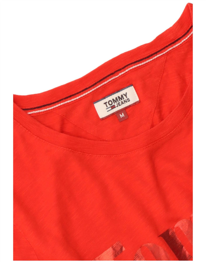 Γυναικείο γραφικό μπλουζάκι Tommy Hilfiger Top UK 12 Medium Red