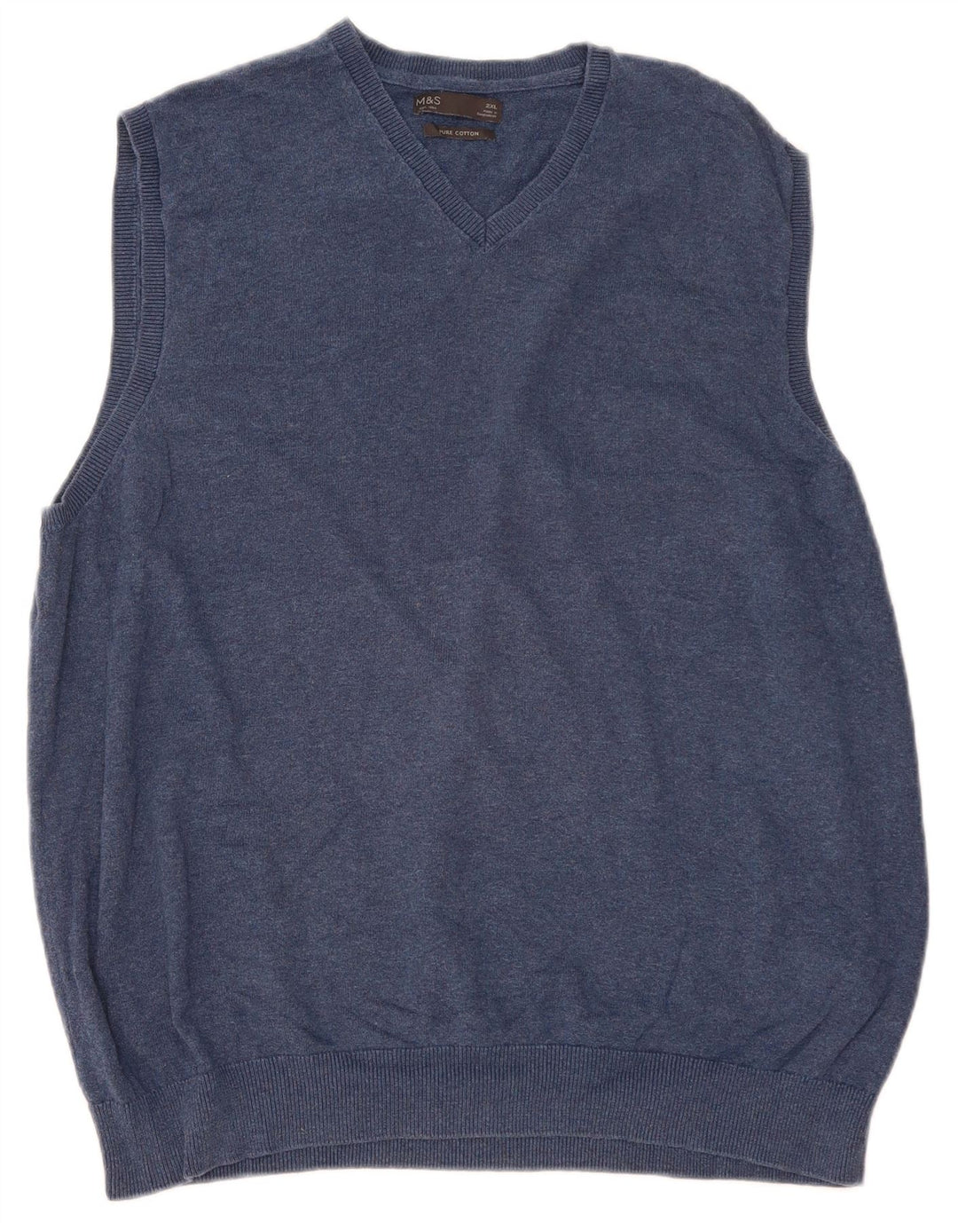 Marks & Spencer Ανδρικό γιλέκο Tank Top 2XL Navy Blue Cotton