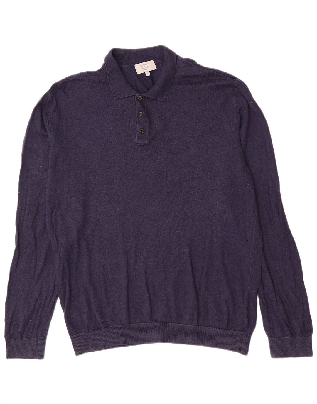 Ανδρικό πουλόβερ με λαιμόκοψη Marks & Spencer XL Navy Blue