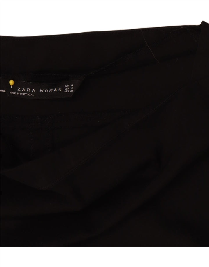 Zara Γυναικεία μακρυμάνικη μπλούζα τοπ UK 12 μεσαία μαύρη βαμβακερή