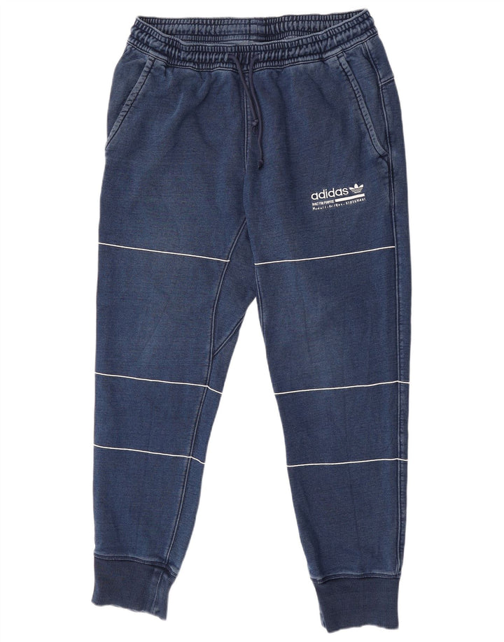 Ανδρική φόρμα Adidas Παντελόνι Joggers Μεγάλο Μπλε Ριγέ Βαμβακερό