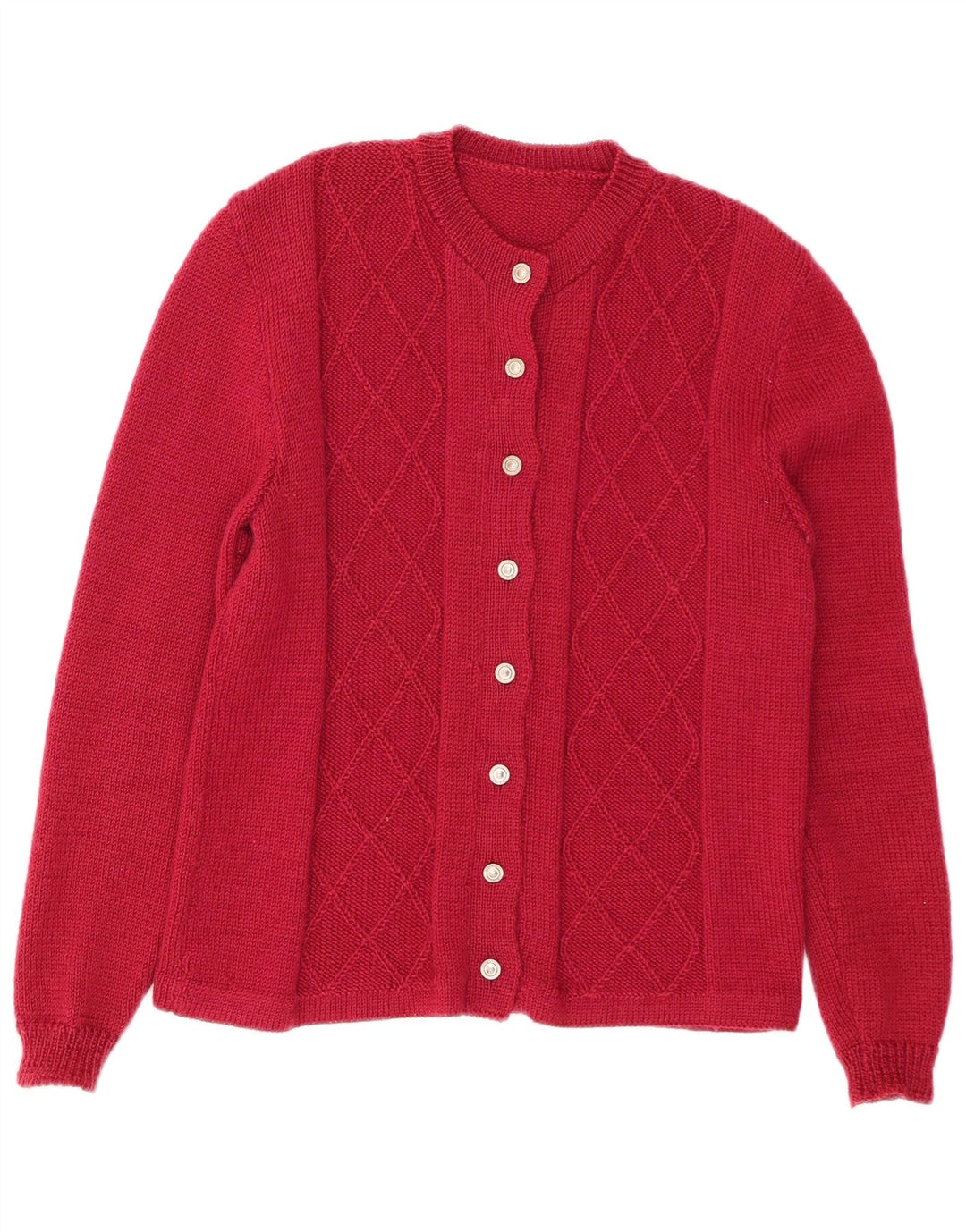Γυναικείο πουλόβερ με ζακέτα VINTAGE UK 14 Medium Red