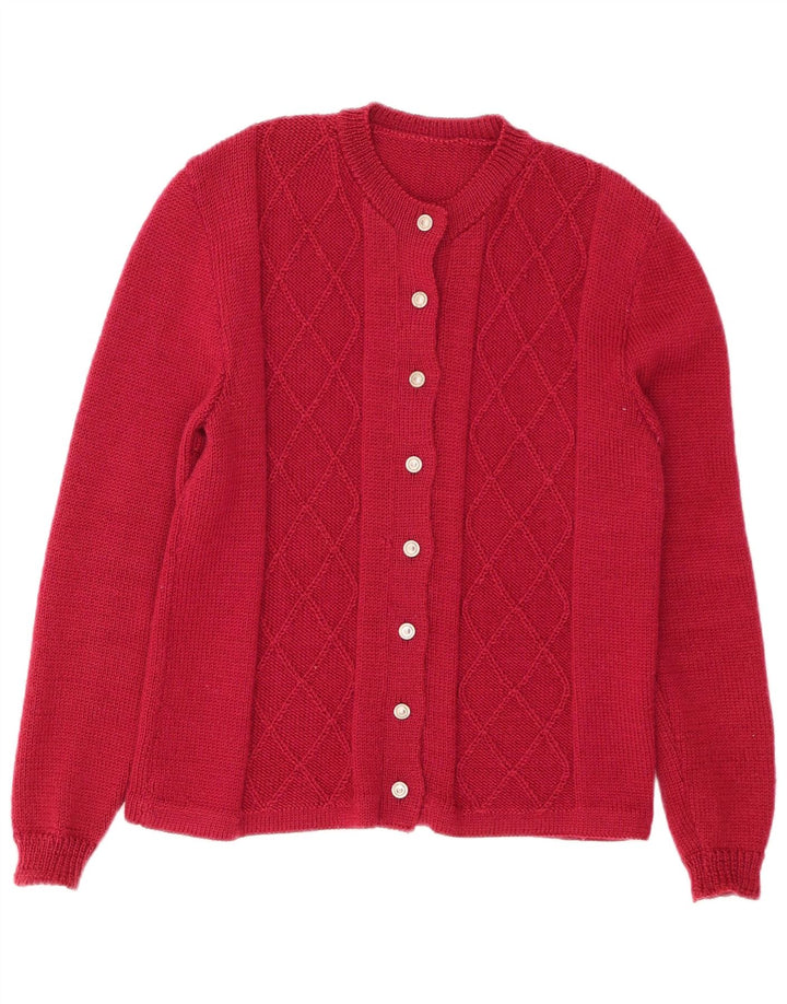Γυναικείο πουλόβερ με ζακέτα VINTAGE UK 14 Medium Red