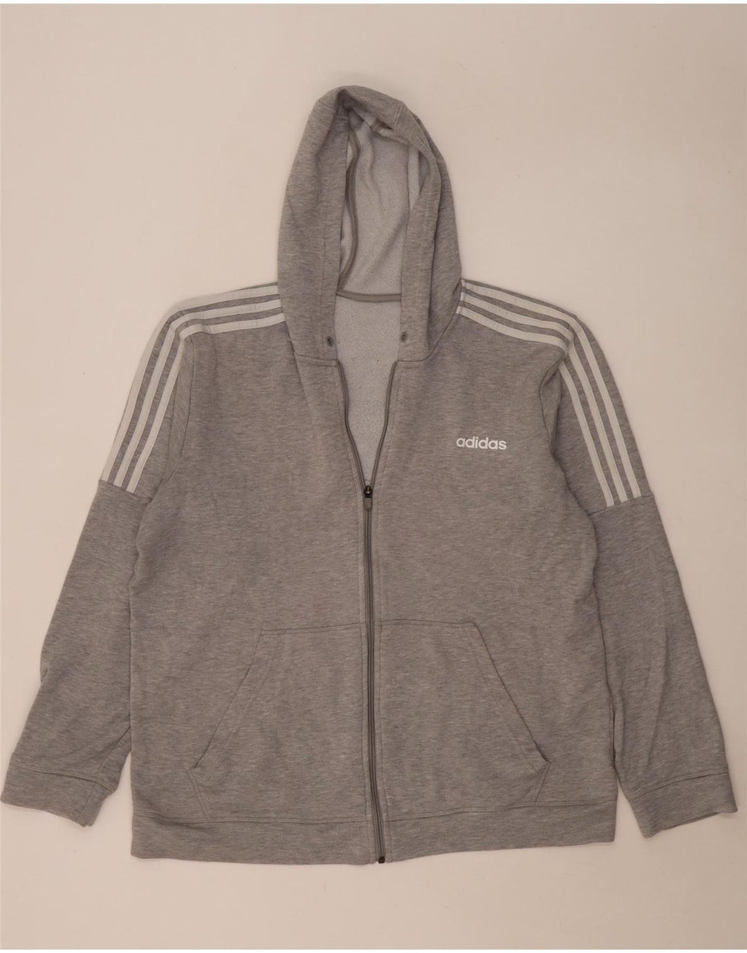 Ανδρικό πουλόβερ με κουκούλα με φερμουάρ Adidas XL Γκρι πολυεστέρας
