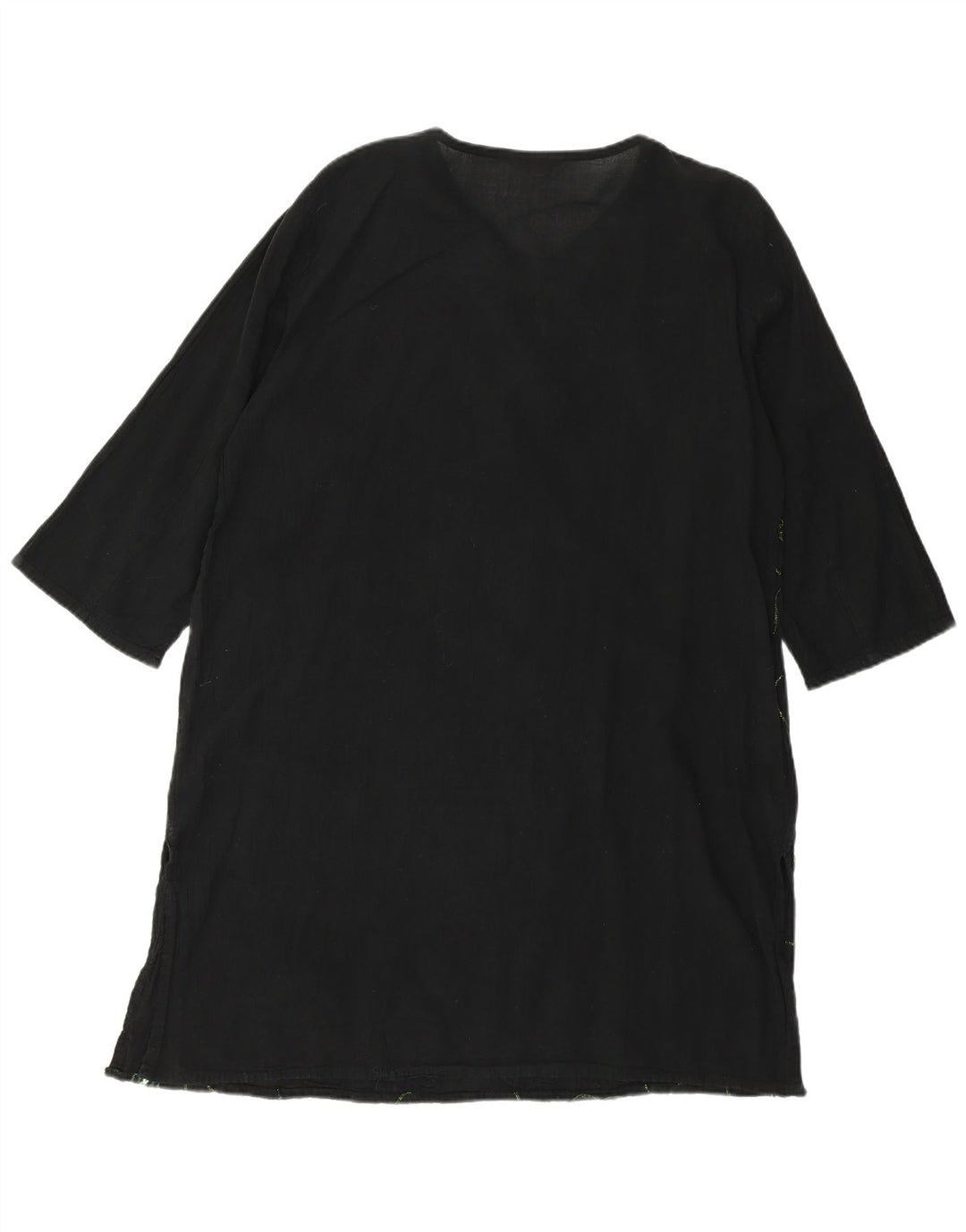 VINTAGE Γυναικείο τουνίκ φόρεμα 3/4 μανίκι UK 18 XL μαύρο φλοράλ