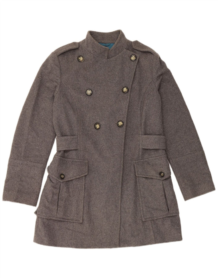 Sisley Γυναικείο Military Double Breasted Coat UK 16 Large Grey Wool