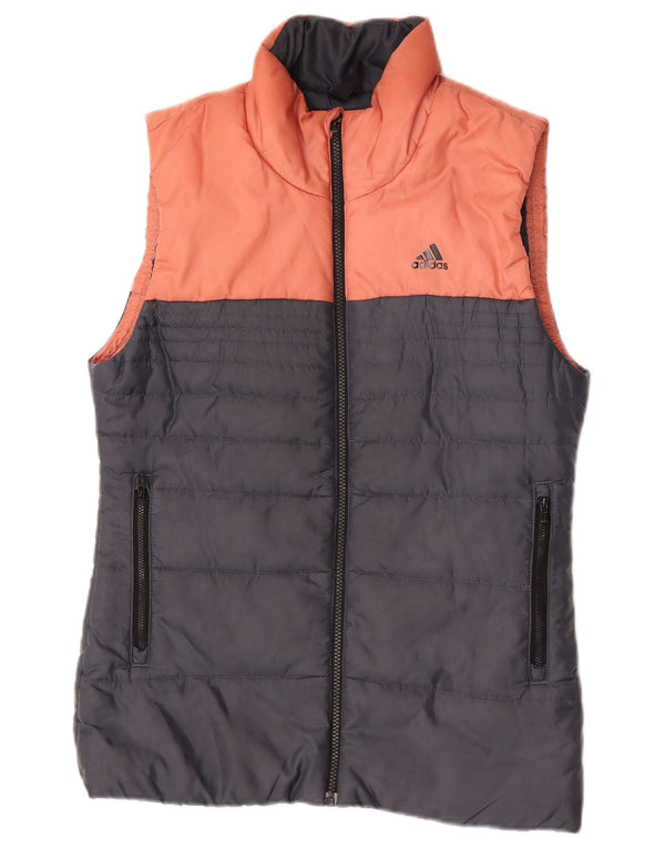 Adidas Γυναικεία επένδυση Gilet UK 10 Small Grey Colourblock Πολυεστέρας