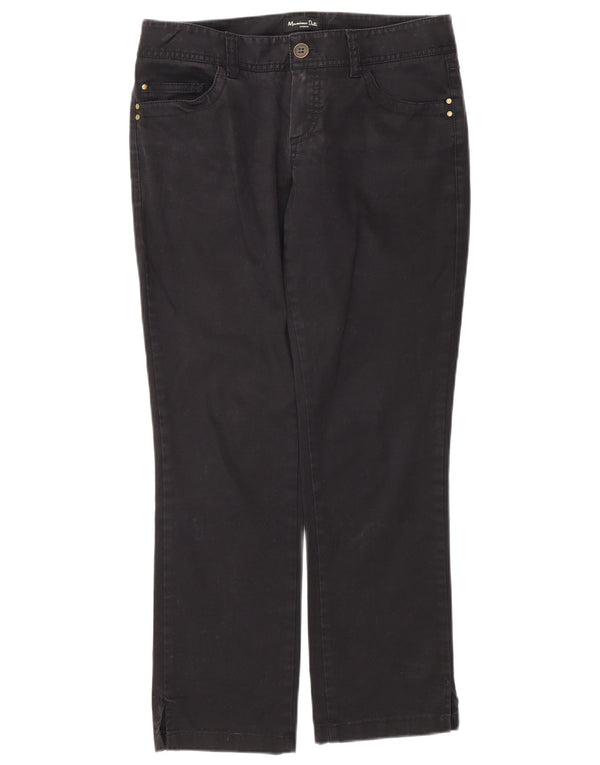 Massimo Dutti Γυναικείο ίσιο casual παντελόνι EU 38 Small W28 L27 μαύρο