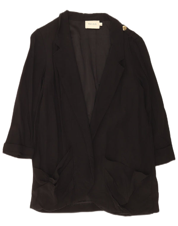 Reiss Γυναικείο Oversized Open Blazer Jacket UK 10 Small Black Acetate