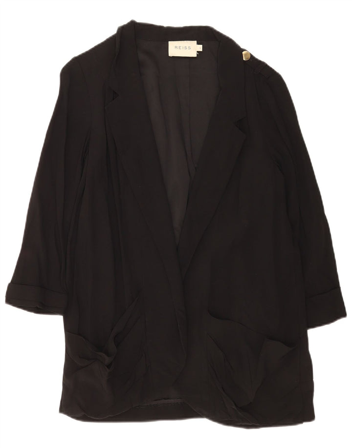 Reiss Γυναικείο Oversized Open Blazer Jacket UK 10 Small Black Acetate