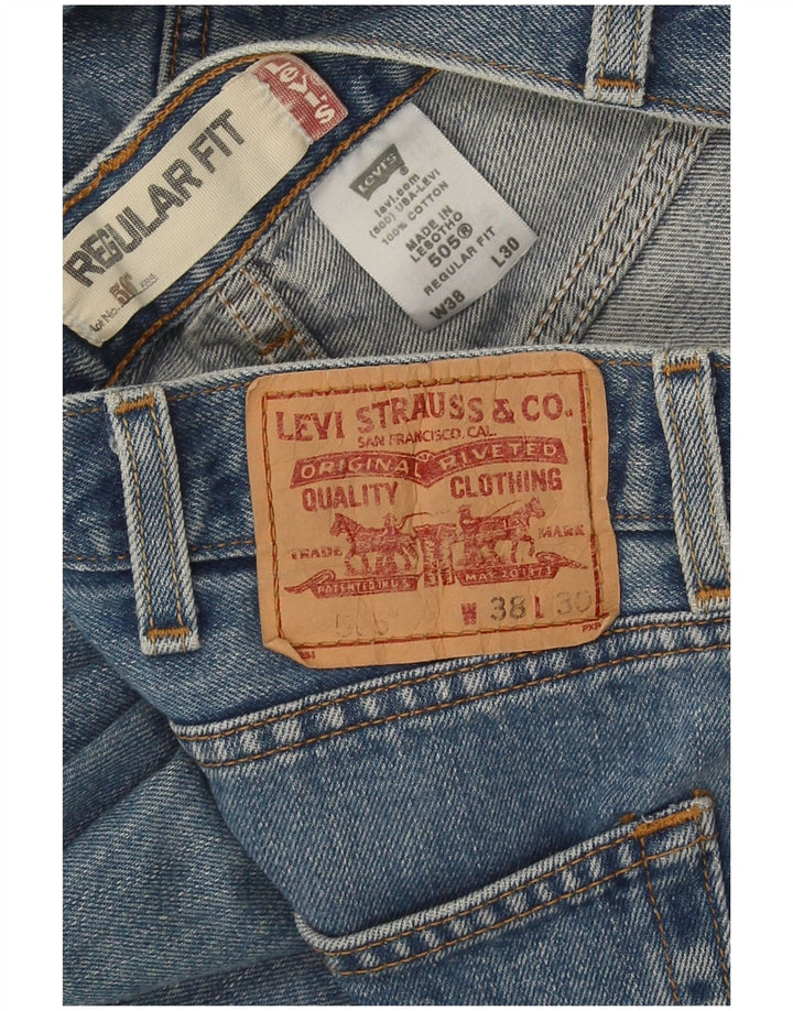 Levi's Mens 505 Regular Fit Straight Jeans W38 L30 Μπλε βαμβακερό