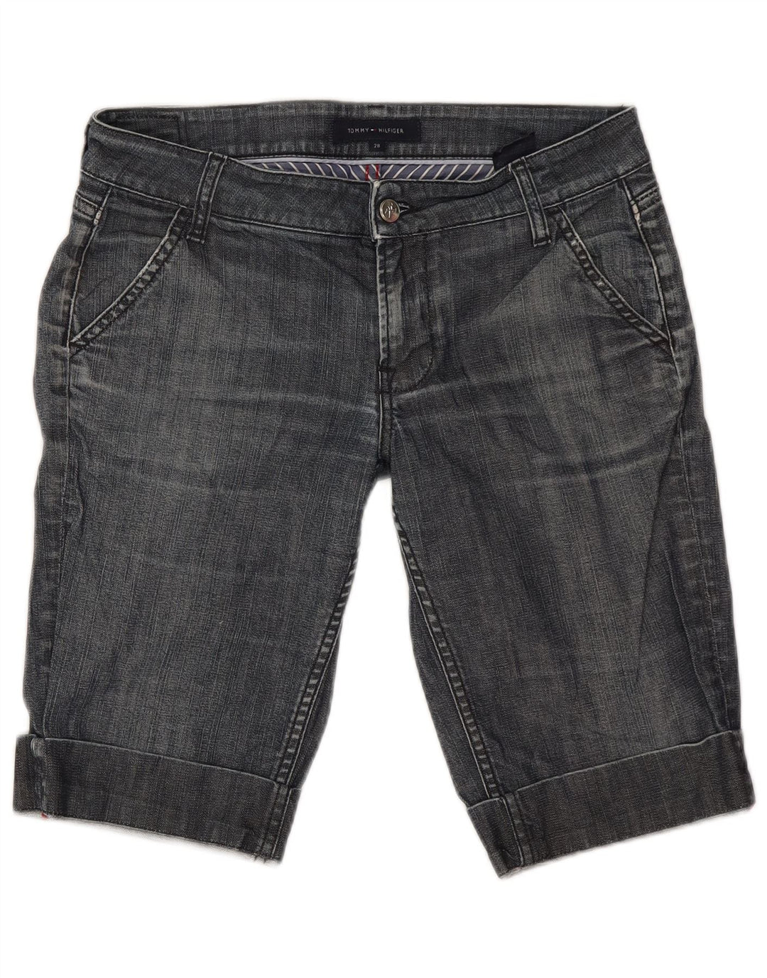 Tommy Hilfiger Γυναικείο τζιν σορτς βερμούδα W28 μεσαίο μπλε βαμβακερό
