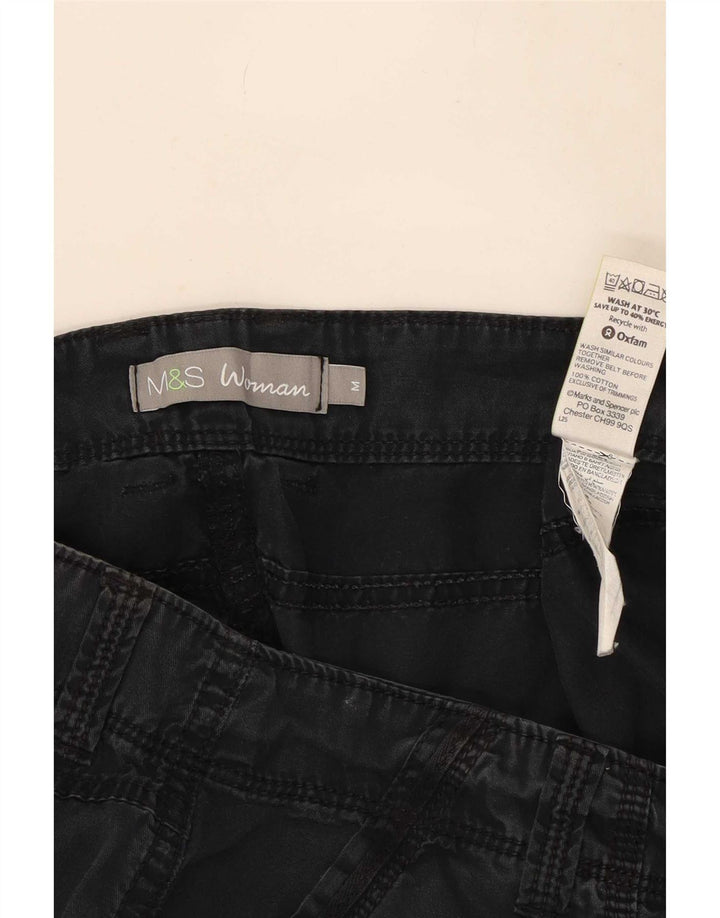 Marks & Spencer Γυναικείο ίσιο παντελόνι Cargo Medium W34 L30 Μαύρο βαμβακερό
