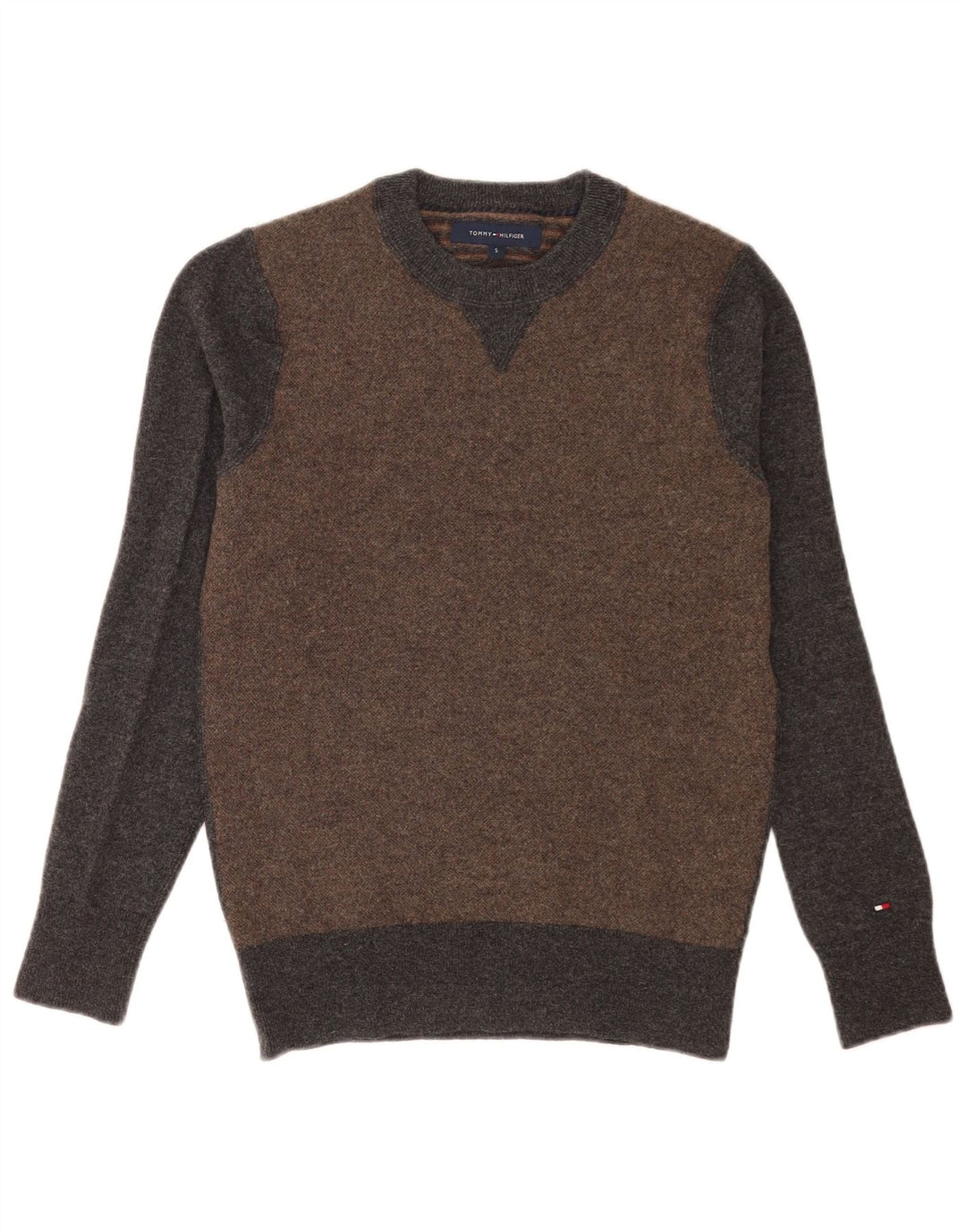 Ανδρικό πουλόβερ με λαιμόκοψη Tommy Hilfiger Small Grey Colourblock