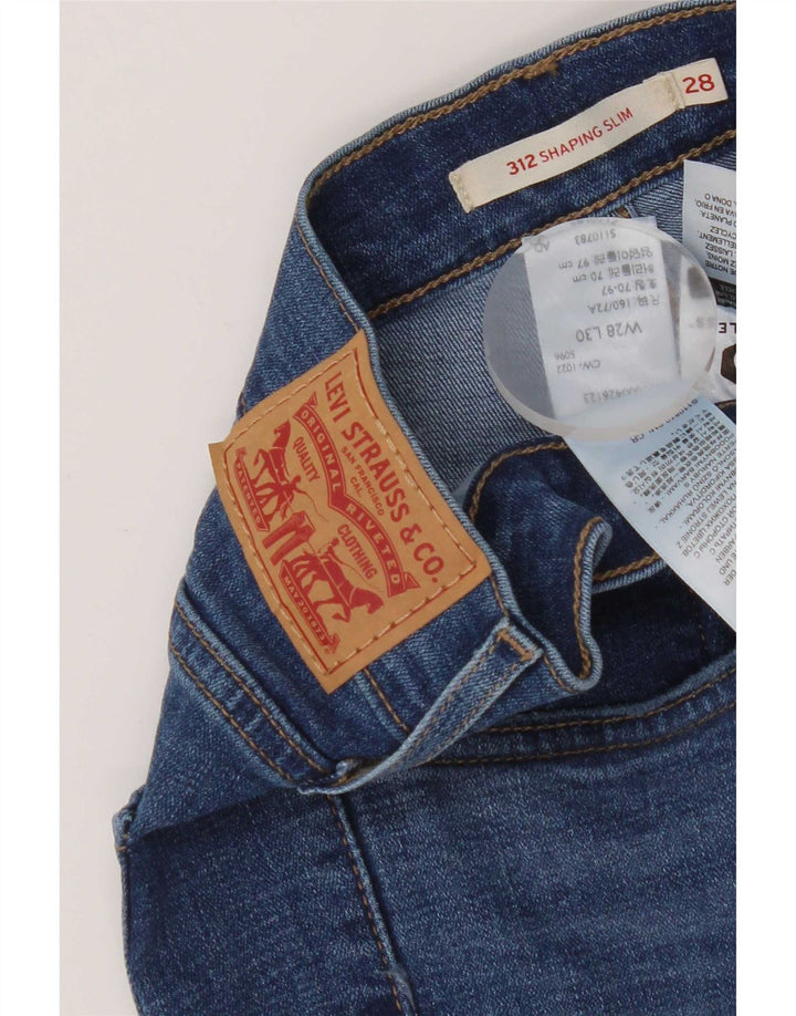 Levi's Womens 312 Shaping Slim Jeans W28 L30 Blue Cotton