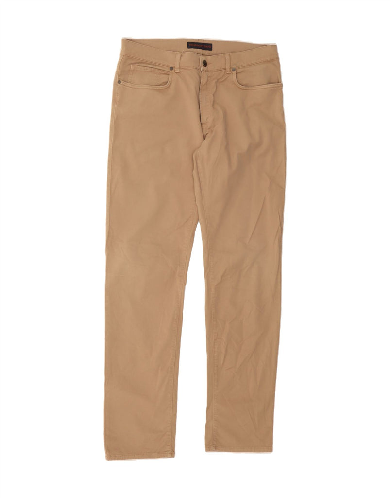TRUSSARDI Mens Slim Casual Trousers W37 L37 Beige Vintage Trussardi and Second-Hand Trussardi from Messina Hembry 