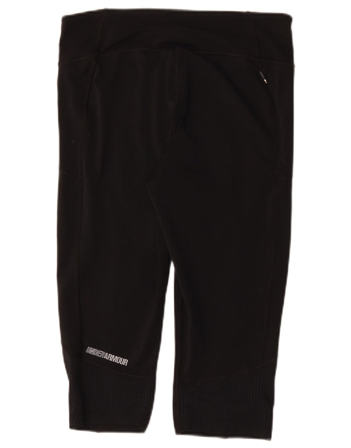 Under Armour Γυναικεία γραφικά Κάπρι Κολάν UK 14 Large Black Polyester