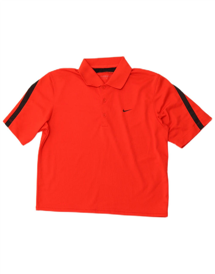 Γυναικείο μπλουζάκι πόλο NIKE Dri Fit UK 10 Small Red Colourblock