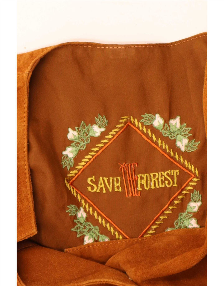 Save The Forest Γυναικείο Σουέντ Γιλέκο IT 44 Μεσαίο Καφέ