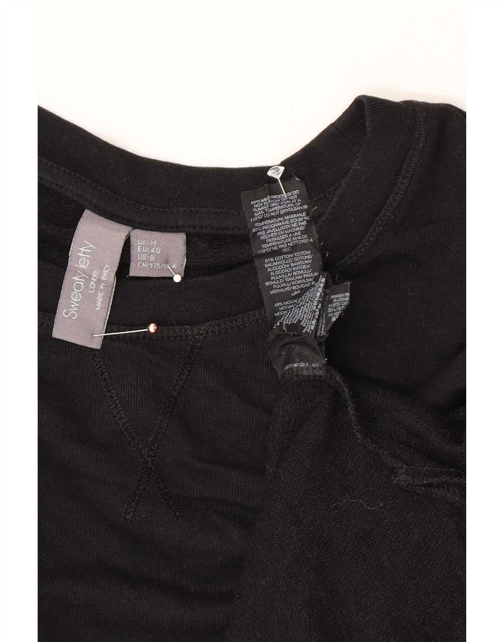 Sweaty Betty Γυναικεία φούτερ υπερμεγέθη Jumper UK 14 μεσαίο μαύρο βαμβακερό