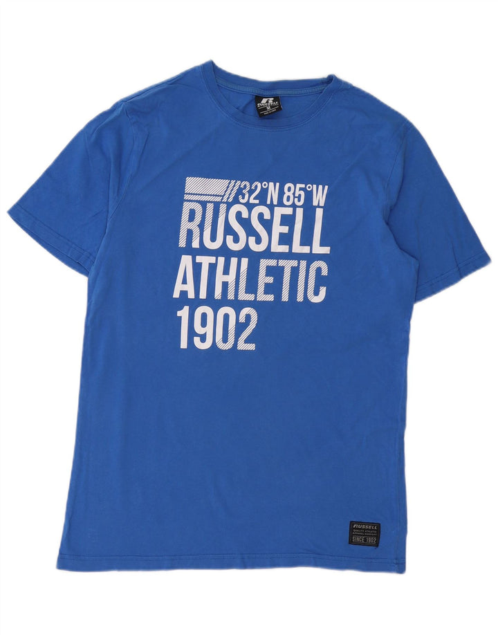 Ανδρικό γραφικό μπλουζάκι RUSSELL ATHLETIC Τοπ μεσαίο μπλε βαμβακερό
