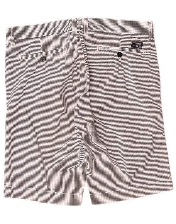 Woolrich Mens Chino Shorts W33 Medium Navy Blue Pinstripe Cotton