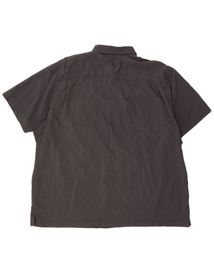 EDDIE BAUER Ανδρικό κοντομάνικο πουκάμισο 2XL Grey Check Polyester