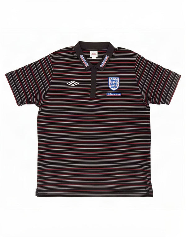 Πουκάμισο Umbro Mens England Graphic Polo 3XL Πολύχρωμο βαμβακερό με ρίγες