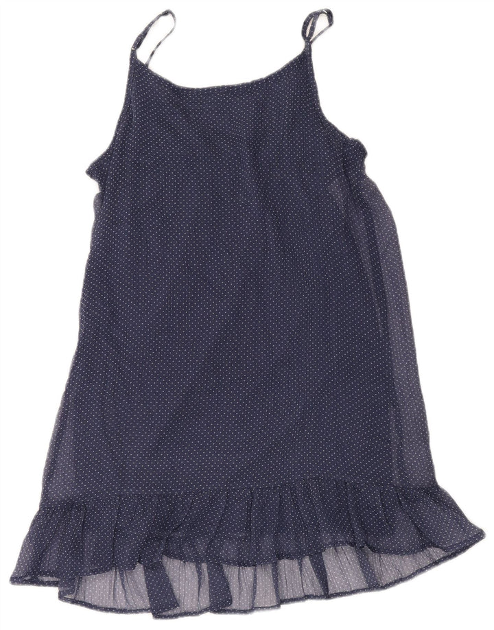 BENETTON Γυναικείο Sundress UK 10 Small Navy Blue Spotted Polyester