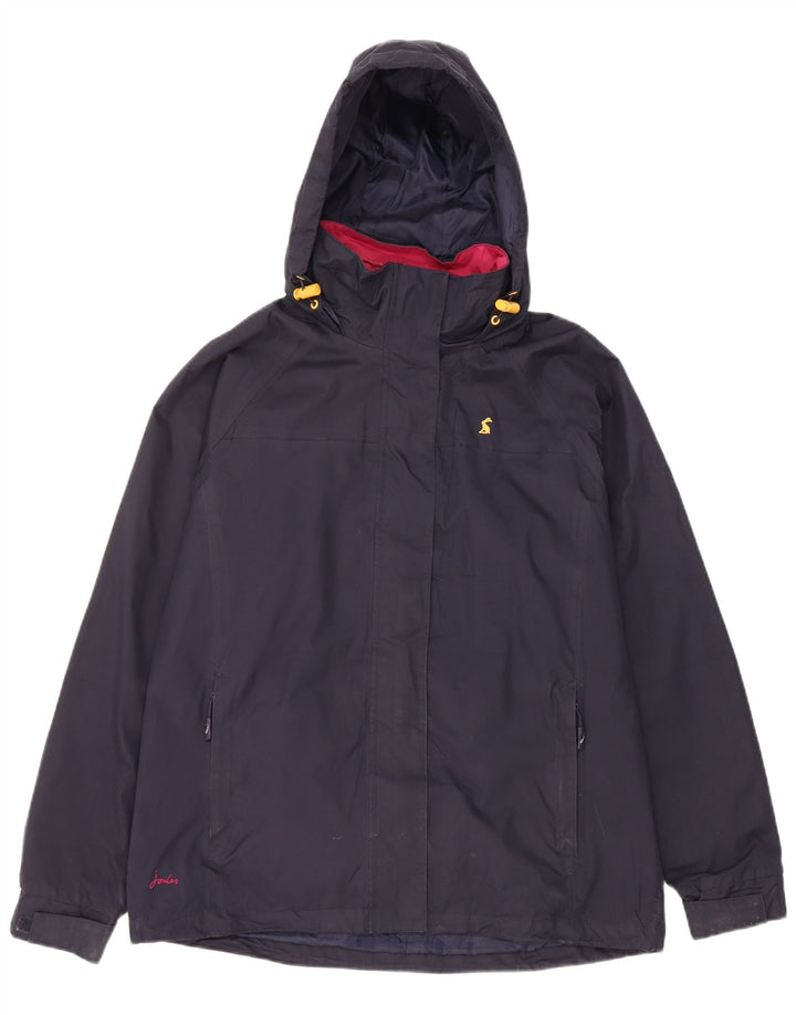 Joules Γυναικείο μπουφάν βροχής με κουκούλα UK 12 Medium Navy Blue Polyester