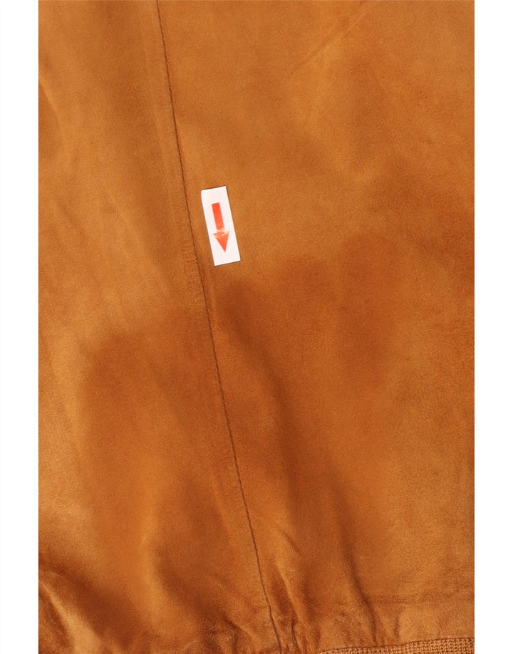 Gimo's Mens Suede Bomber Jacket UK 40 Large Beige Leather