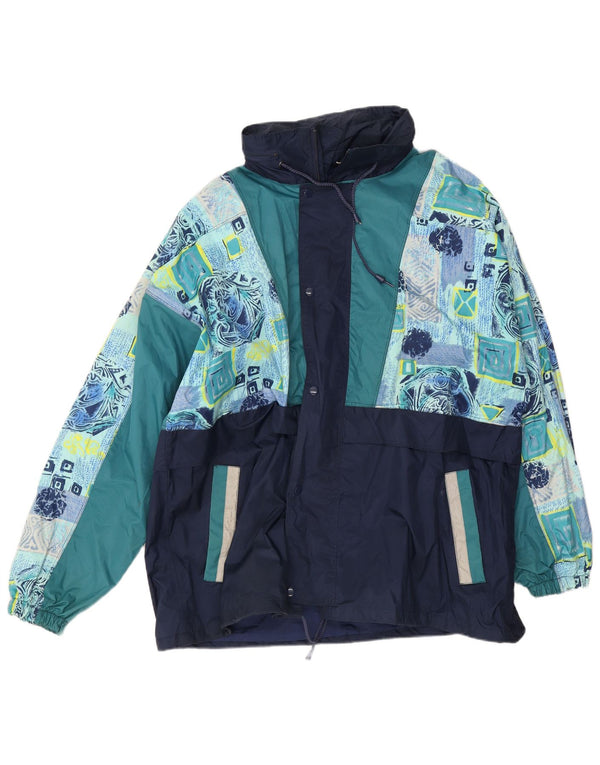 Shamp Ανδρικό μπουφάν βροχής UK 42 XL Navy Blue Colorblock Polyamide