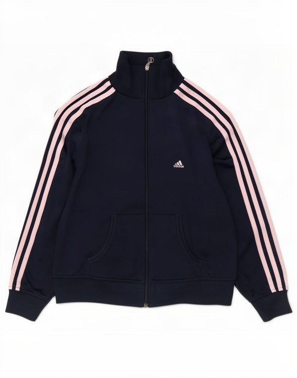 Γυναικεία αθλητική φόρμα Adidas Top Jacket UK 14 Medium Navy Blue Polyester