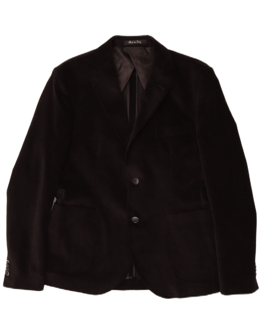 VINTAGE Ανδρικό τζάκετ Blazer 2 κουμπιών IT 50 μεγάλο μαύρο βαμβακερό