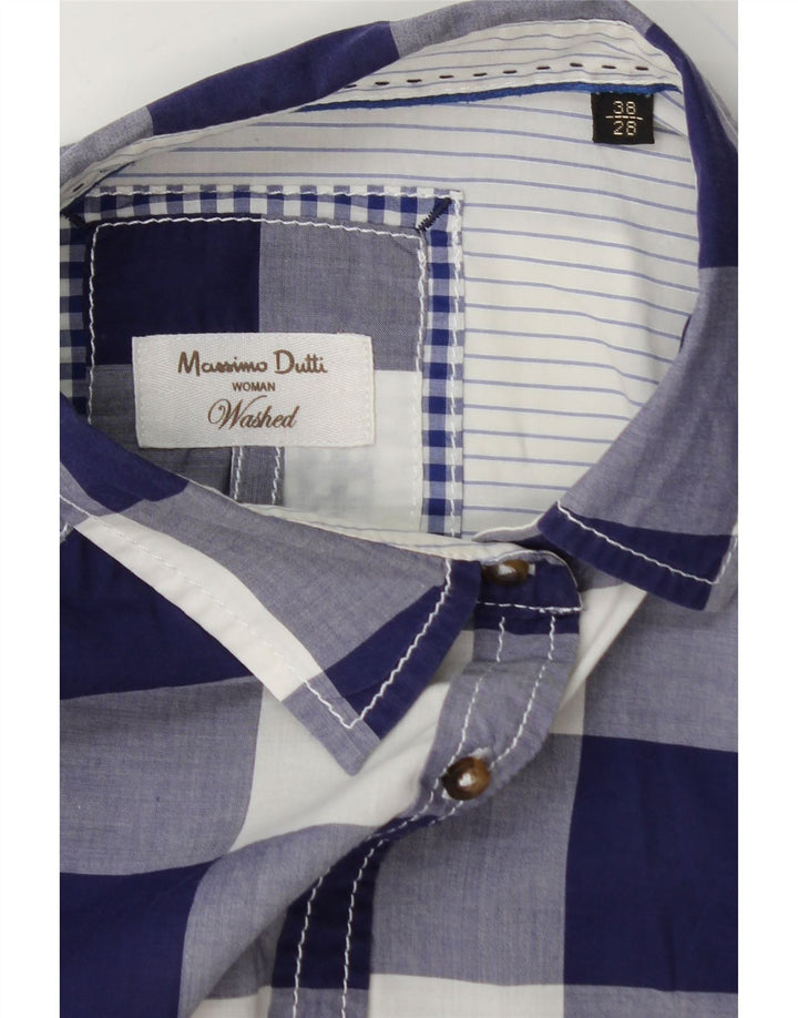 MASSIMO DUTTI Womens Shirt EU 38 Small Blue Check Vintage Massimo Dutti and Second-Hand Massimo Dutti from Messina Hembry 