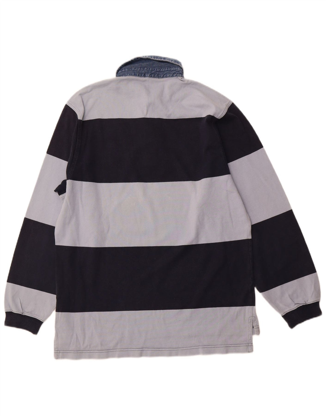 Ανδρικό μακρυμάνικο μπλουζάκι ράγκμπι πόλο GANT Βαμβακερό μεσαίο ναυτικό μπλε ριγέ