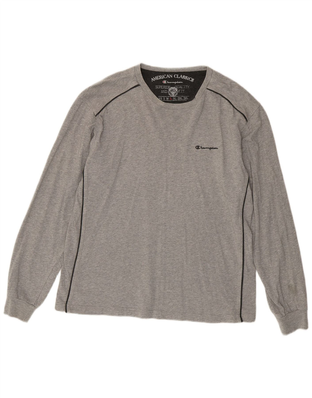 CHAMPION Ανδρικό τοπ μακρυμάνικο μεγάλο γκρι βαμβακερό