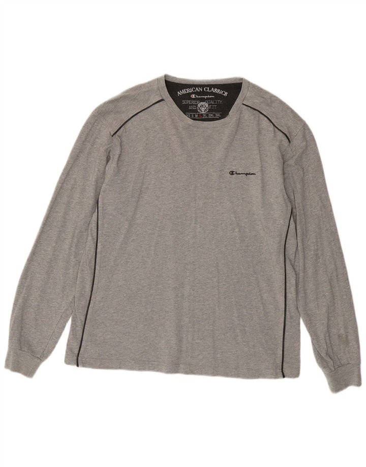 CHAMPION Ανδρικό τοπ μακρυμάνικο μεγάλο γκρι βαμβακερό