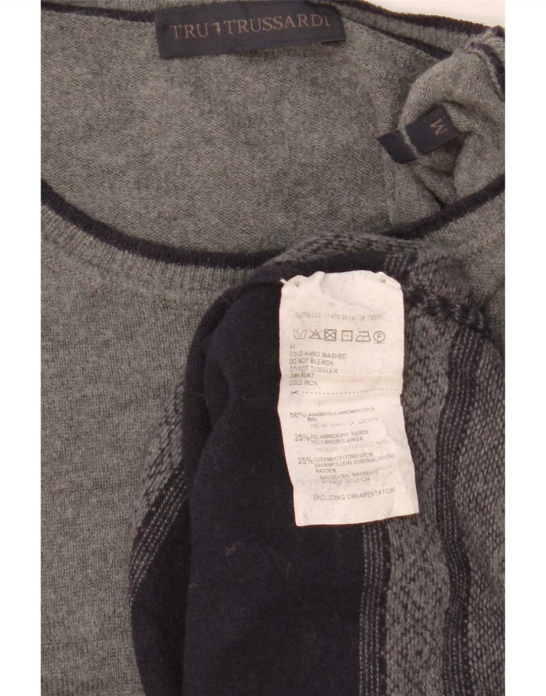 Ανδρικό πουλόβερ Trussardi Boat Neck Jumper Medium Navy Blue Colourblock