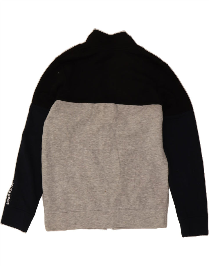 JACK & JONES Mens Graphic Tracksuit Top Jacket Medium Grey Colourblock Vintage Jack & Jones and Second-Hand Jack & Jones from Messina Hembry 