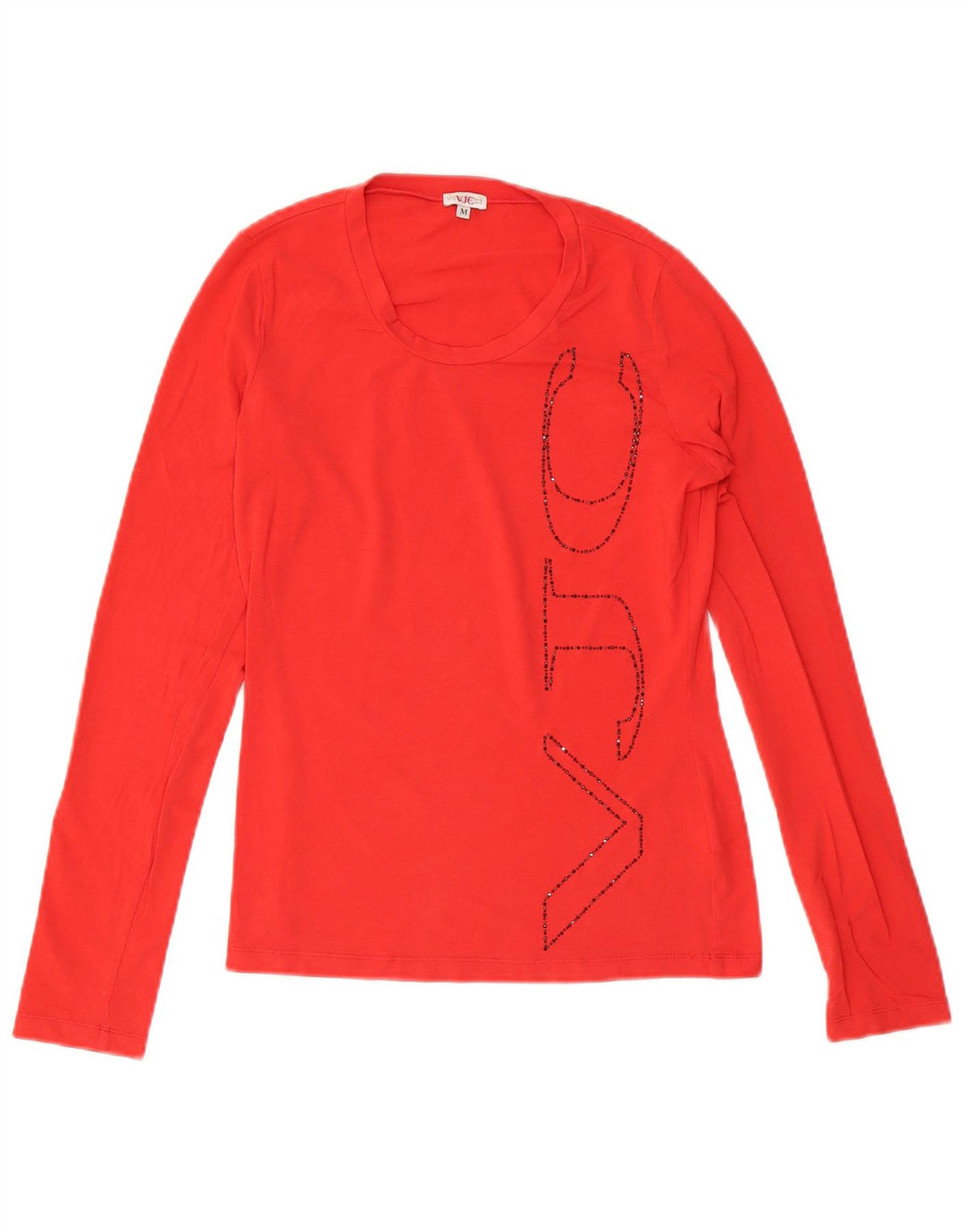 Γυναικείο τοπ γραφικό Versace μακρυμάνικο UK 12 μεσαίο κόκκινο βαμβακερό