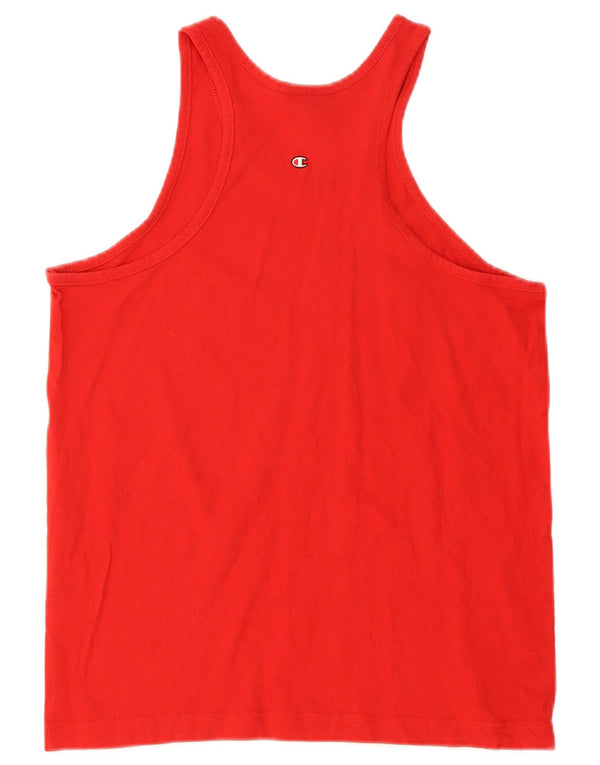 Champion Womens Graphic Vest Top UK 16 Large Red Cotton